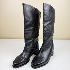 EUC Markon Shelly Italian Soft Black Leather Mid Calf Boots